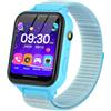 PTHTECHUS Smartwatch per Bambini, Telefono Smartwatch con Lettore Musicale Giochi SOS per Ragazzi e Ragazze Contapassi Fotocamera Orologio per Bambino 4-12 Anni Regalo,Blu