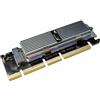 WLGQ Adattatore PCIe x16 a M.2 NVMe SSD con dissipazione del calore, scheda di estensione inclusa radiatore argentato in alluminio, piastra a molla e pasta termica per raffreddamento efficiente