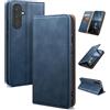 SUANDUCK per Samsung Galaxy A36 Custodia Flip Pelle Magnetica Alta Qualità, Slot Carte Blocco RFID, Supporto Regolabile, Protezione Anticaduta 360°, Compatibile con Samsung A36, Blu Scuro