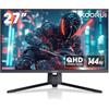 KOORUI Monitor Gaming 27 Pollici, QHD 144 Hz Schermo, 1ms, DCI-P3 90% Farbumfangs, Adaptive Sync, 2560x1440, HDMI, DisplayPort, Eye-Care, VESA 75x75mm