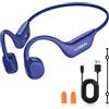 LOBKIN Cuffie Conduzione Ossea,Cuffie Wireless Bluetooth 6.0 Open Ear, Auricolari Conduzione Ossea IPX6 Impermeabili,Connessione a Doppio Dispositivo con Mic,Auricolari Sportive per Ciclismo
