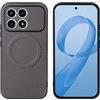 linsuyu Cover Compatible con Honor X5B / X5B Plus / X6C Supporto magnetico per auto, custodia in pelle PU goffrata + TPU Gray