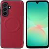 linsuyu Cover Compatible con Samsung Galaxy A27 Supporto magnetico per auto, custodia in pelle PU goffrata + TPU Red