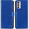 32ndShop 32nd Custodia a Portafoglio in Pelle PU per Motorola Moto G42, Case Realizzato in Pelle Sintetica con Diversi Comparti e Chiusura Magnetica - Blu