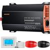 JARXIOKE Inverter 3500 W 12 V a 230 V a Onda Sinusoidale Pura Con Commutatore di Trasferimento,con ATS,Terminale AC di Uscita e Ingresso/Prese AC/Telecomando LCD/Inverter Per Camper