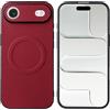 linsuyu Cover Compatible con Google Pixel 6 Pro Supporto magnetico per auto, custodia in pelle PU goffrata + TPU Red