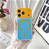 Generico Custodia Portatile Magnetica A Contrasto Di Colore (Blue,15 Pro) | per IPhone 17/16/15 / 14 Pro Max, Custodia Color Block Jelly, Compatibile Con Magnete
