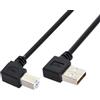 JSER Cavo USB 2.0 ad angolo retto da tipo A maschio a tipo B maschio, connettore ad angolo retto a 90 gradi, compatibile con stampanti, scanner e dischi, lunghezza 100cm.