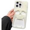 QoKcoahn Custodia per iPhone 15 Pro, custodia per telefono 3D Kawaii con simpatico teschio fluorescente verde in morbido silicone protettivo divertente per donne e ragazze per iPhone 15 Pro
