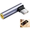 Hilacini Adattatore da USB C a 3,5 mm con DAC, Dongle USB C ad Aux Jack TRRS angolato 90°, convertitore Auricolari Micro Compatibile Smartphone Tablet PC, Supporto Chiamate e Controllo Audio Cuffie (Grigio)