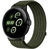 GIOPUEY Cinturini Compatibile con Google Pixel Watch 4/3/2/1 41mm 45mm, Cinturino in Morbido Nylon Intrecciato [Unisex] [Traspirante] - Darkgreen