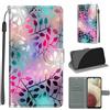 KENHONER Custodia per Samsung Galaxy A12, foglia | Portafoglio Pelle PU, Magnetica, Resistente Agli Urti, Scomparto Carte Credito, Pieghevole, Flip Libro, Motivo