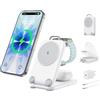 Mukiya Magnetico Caricatore senza fili per dispositivi Apple, 3 in 1, pieghevole, compatibile con i-Phone 17, 16, 15, 14, 13, 12, serie, Apple Watch Series e Air Pods 4, 3, 2, Pro