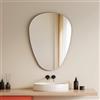 EMKE Specchio da bagno 50 x 70 cm, specchio asimmetrico, installazione a 360°, specchio decorativo da parete HD per bagno e corridoio