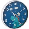 Relaxdays Orologio da Parete Bambine, Tema Dinosauro, Analogico, Ø 30 cm, Muro Cameretta Ragazzi, Colorato