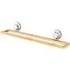 Compactor Portasciugamani, Fissaggio a Ventosa, Fino a 12 kg, bambù e Acciaio Cromato/Bamboo, 58.2 x 9.8 x H. 9.5 cm, RAN5805, L