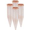 Relaxdays Set da 4 Coni Irrigazione, Innaffiatori Piante e Fioriere, per Bottiglie da 1,5 l in Pet, Terracotta Bianco, Ceramica