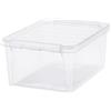 SmartStore 14L Scatole portaoggetti in plastica con coperchi, trasparenti e impilabili, adatte al contatto alimentare, senza BPA, chiusura a clip, L 40 x L 30 x H 18 cm