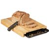 Relaxdays Tagliere con vassoio raccogli-briciole, asse da cucina rialzato, Vassoio in Plastica, 3,5x38x26 cm, Naturale