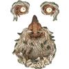 Relaxdays Accessori Decorativi per Alberi, Set 3 Parti Raffiguranti Il Viso di Un Uomo Anziano, Poliresina, Multicolore