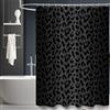 ZTTXL Tenda da doccia con stampa leopardata (182,9 x 183 cm), stampa leopardata nera, set in tessuto di poliestere per bagno con gancio (D2)