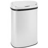 FDW Pattumiera con sensore e coperchio, in acciaio inox, 50 l, intelligente, automatica, senza contatto, pattumiera elettrica, impermeabile, bianco