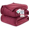 WAVVE Plaid Coperta Pile di Flanella 260gsm - 230x270 cm, Bordeaux - Coperta Grande 270x230, Divano/Letto Matrimoniale, Calda e Morbida, Bordeaux