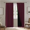 BellaHills 100% Tende Oscuranti per Interni 2 Pezzi 140L x 245A cm, Tende Camera da Letto Curtains Termica Isolante per Salotto Eleganti Moderne Tenda Fonoassorbente, Rosso Scuro