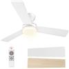 VIVOHOME Ventilatori da Soffitto con Luce e Telecomando Lampada, Plafoniera Silenzioso Timer 50W per Camera da Letto Soggiorno Garage 6+1 Velocità 107cm Dimmerabile Reversibile Bianco