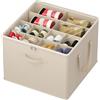 Lifewit Organizer Scarpe Armadio Pieghevole, Scatole per Scarpe Salvaspazio con Coperchio per 12-16 Paia, Shoes Organizer con Supporto Inferiore e Manici Rinforzati, Beige