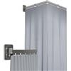 EPROICKS Aste Per Tenda Doccia Angolare Pieghevoli (Grigio piombo) | Con Tenda Da 180 Cm,Adatte Per Vasche Da Bagno o Docce, Bastone Tenda a Pressione