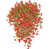 DOUBFIVSY Fiore Artificiale Appesi, 4 Pezzi Fiori Finti da Esterno, Pianta Finta Sospese Resistenti ai Raggi UV Parete Fiori Piante Artificiali per Giardino Balcone Decorazione Interna (Rosso)