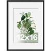 Egofine Cornice per foto 12x16, cornice da 12x16 per 8.5x11 con passepartout per appendere a parete con copertura in plexiglass, nero