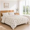 Homebliss Completo Lenzuola Avorio Farfalle 180x200+30 / 260x270 + 50x80 2PCS | Microfibra spazzolata 75 g/m² morbida e leggera, con angoli elasticizzati e stampe assortite per rinnovare il letto