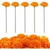 AIEX 30 Pezzi Fiori di Calendula con Steli, Mazzi di Calendula Fiori Artificiali Arancioni per Decorazioni di Nozze Halloween Ghirlande Progetti Fai Da Te Centrotavola