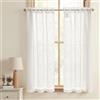 TOPICK Tende bianche effetto lino, per soggiorno, cucina, piccole finestre, traslucide, moderne, rustiche, set da 2 pezzi, 115 x 65 cm (altezza x larghezza)