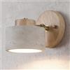 kaixunl Lampada da parete in travertino giallo illuminazione da parete Wabi-Sabi lampade apparecchi di illuminazione rotondi girevoli per camera da letto cucina corridoio ingresso Legno naturale