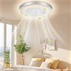 Sararoom Plafoniera con Ventilatore | 50CM Ventilatore da Soffitto con Luce e telecomando, Dimmerabile illuminazione LED Lampada da soffitto, 3 Colori,6 Velocità, Memoria per Soggiorno,Camera da Letto