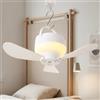 CNANRNANC Ventilatore da soffitto portatile ricaricabile con luce, ventilatore da soffitto ricaricabile con telecomando e luce notturna per il flusso d'aria interno in piccole aree abitative