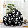 Mateju Pouf Poltrona a Sacco, Calcio Mondiale 3D Pouf Letto Singolo Morbido, Pouf Sacco di Fagioli Senza Riempimento, Pouf Poltrona di Fagioli per Adulti e Bambini (M,Calcio)
