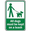 Bonoff Segnale di avvertimento per tutti i cani devono essere tenuti al guinzaglio, cartello stradale in alluminio, per interni o esterni, per casa, ufficio, lavoro, 20 x 30 cm