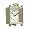Jones Clocks® Parlour orologio da camino | Piccolo orologio da viaggio | Verde salvia | Elegante cassa quadrata decorativa | Perfetto per camino, mensola, tavolo o comodino