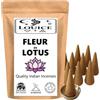LOUICE Set di 10 coni di incenso profumati fiori di loto - 100% naturale rilassamento, serenità e benessere - ideale per meditazione, yoga e casa Zen + bruciatore porta incenso conico in omaggio