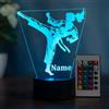 Optechvisual Lampada LED in vetro acrilico per ragazze karate personalizzata, effetto 3D, luce notturna con nome e cambio colore, decorazione per arti marziali, vetro acrilico, made in Germany