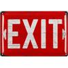 LANOLU EXIT - Targa in metallo vintage per cinema come decorazione per cantine, pub e bar, targa in metallo retrò come regalo, motivo nostalgico effetto legno, 20 x 30 cm