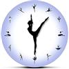 yuandd Orologio da parete ballerina viola con lancette dell'orologio da ballo Moderno minimalista Elegante camera da letto per ragazza Camera da letto silenzioso Orologio (senza cornice)