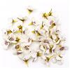 Wambere 100 teste di fiori artificiali, con margherite colorate, in seta, per matrimoni, feste, casa, fai da te, decorazioni per capelli, Ø 2 cm, colore bianco