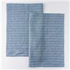 HSOFTIFY Set di 2 strofinacci da cucina in 100% puro lino, motivo a righe francesi, 45,7 x 61 cm, realizzati a mano in lino, colore: blu