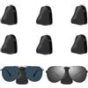 HNLMZ Portaocchiali da Parete,6 Pezzi Espositore Occhiali Parete,Espositore per Occhiali da Sole in Plastica Per Appendere ed Esporre Gli Occhiali(Nero)