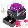 ADDWel Regalo Festa della Mamma per Mamma, Rosa Eterna con Collana in Argento 925 e Scatola Musicale, Idea Regalo Anniversario Originale per Mamma da Parte dei Figli, Idea Regalo Natale per Madre